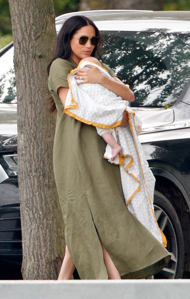 Malabar Baby goes royal – new mom Duchess of Sussex is spotted carrying baby Archie in an Erawan Dohar blanket