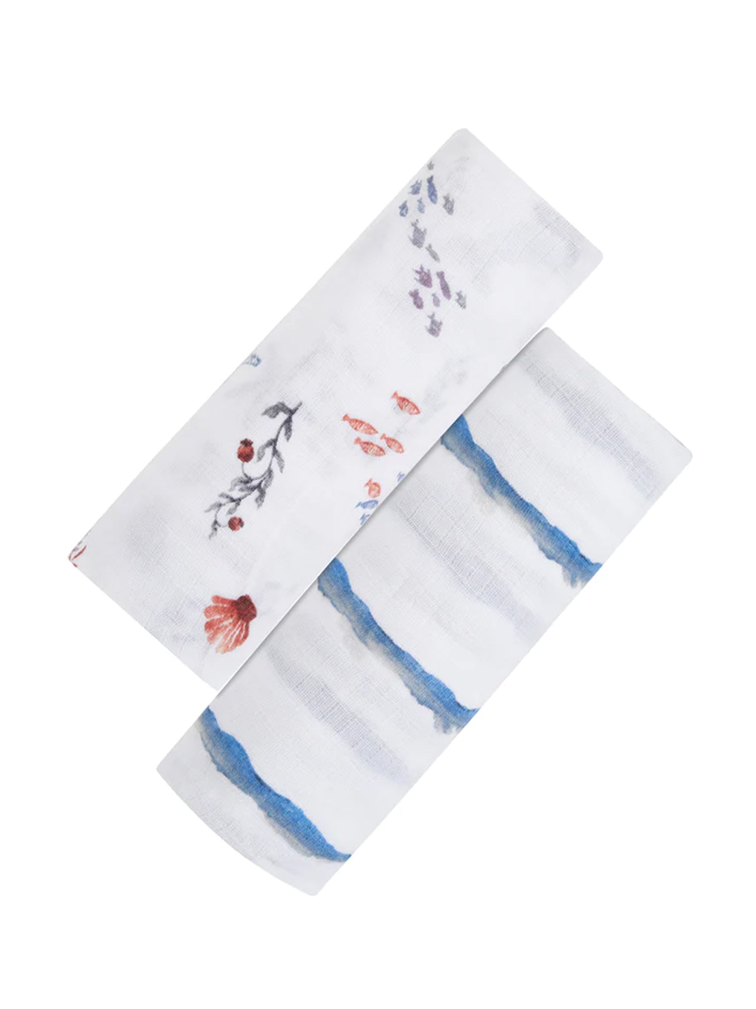 Organic Swaddle Set - Life's A Beach (Under The Sea & Blue Octopus Stripe)