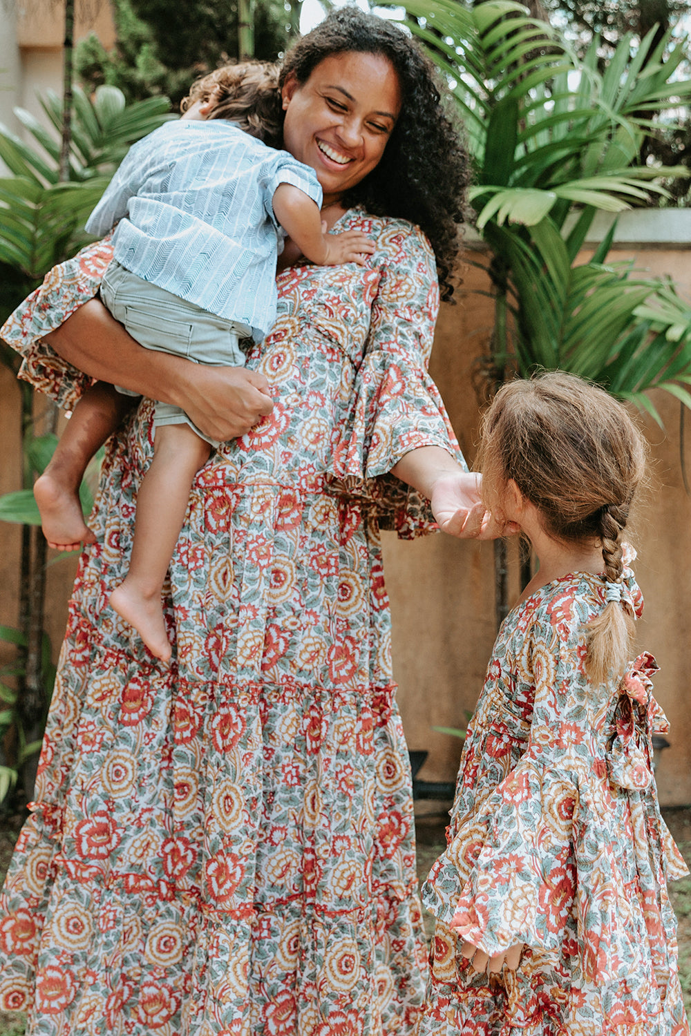 Block Printed Women's Dress - Lucky Red Floral