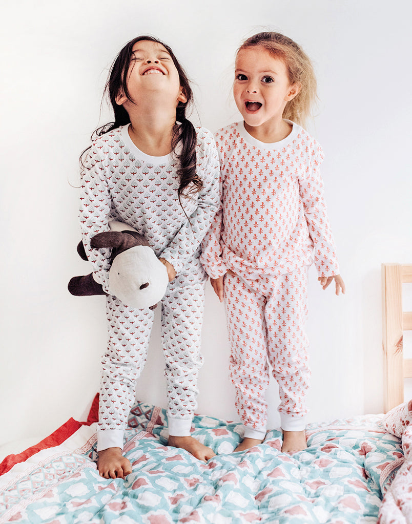 Toddler & Big Kid Cotton Knit PJ Set (Pink City)