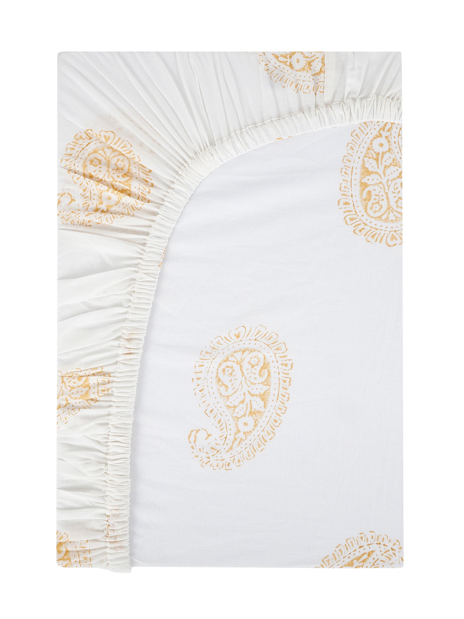 Mustard Paisley Fitted Crib Sheet