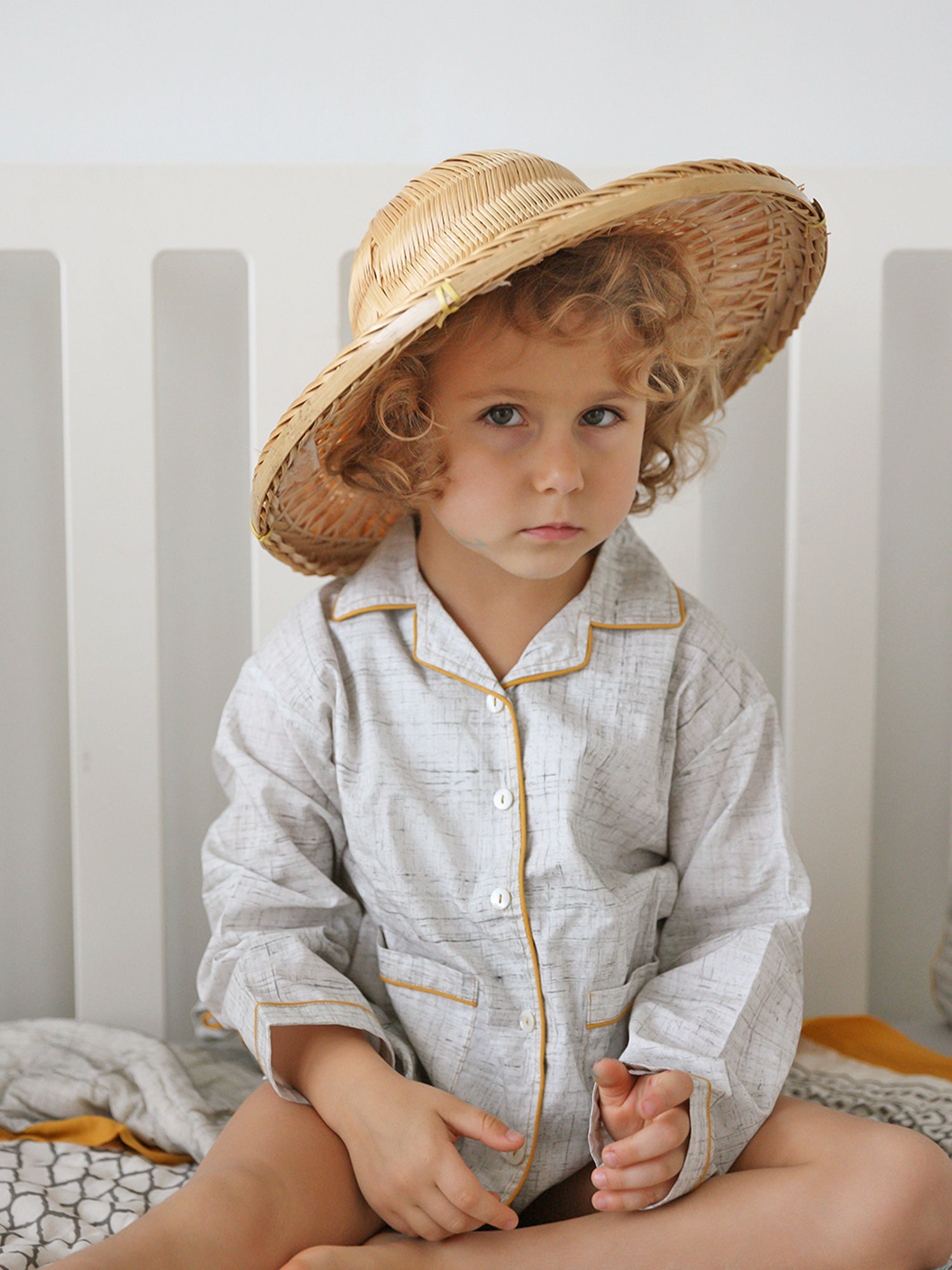 Children's Loungewear PJ Set - Brushstroke - Erawan (Grey)