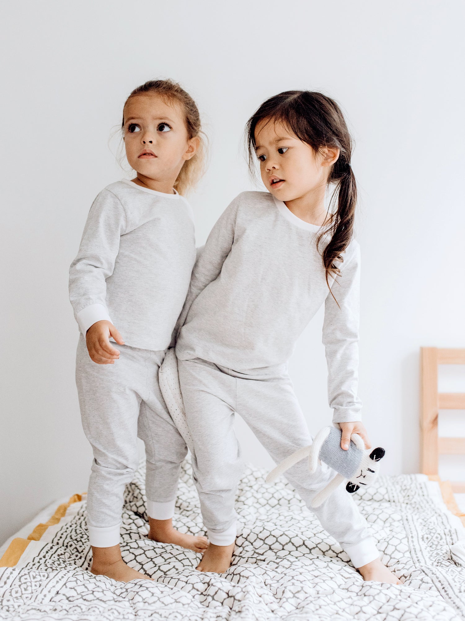 Toddler & Big Kid Cotton Knit PJ Set (Erawan Grey)