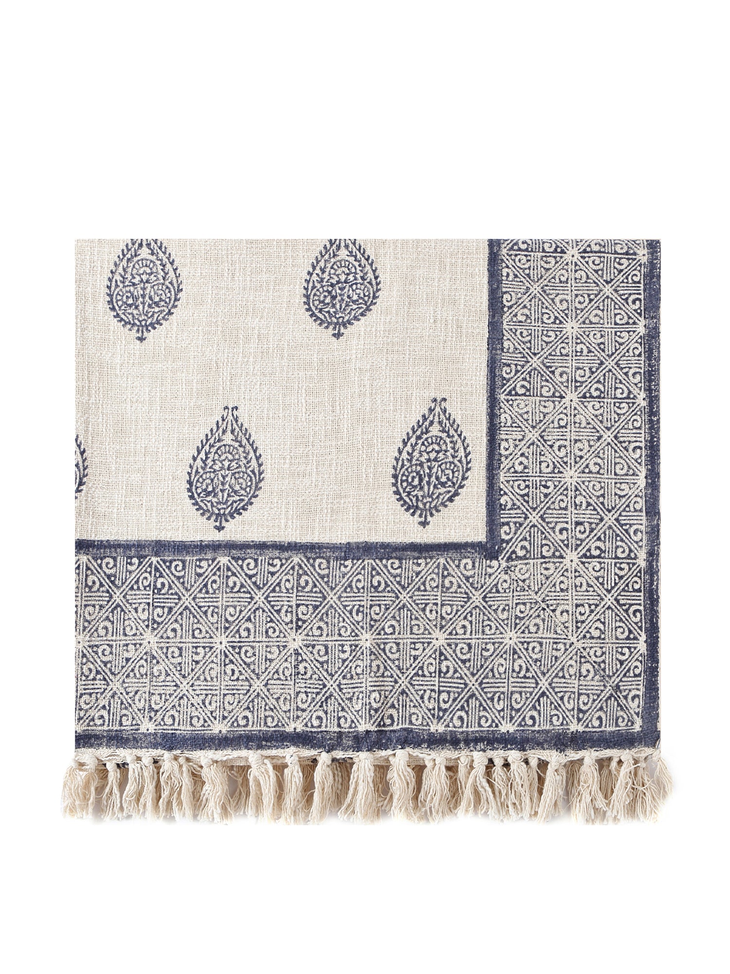 Hand-Printed Couch Throw Blanket - Fort