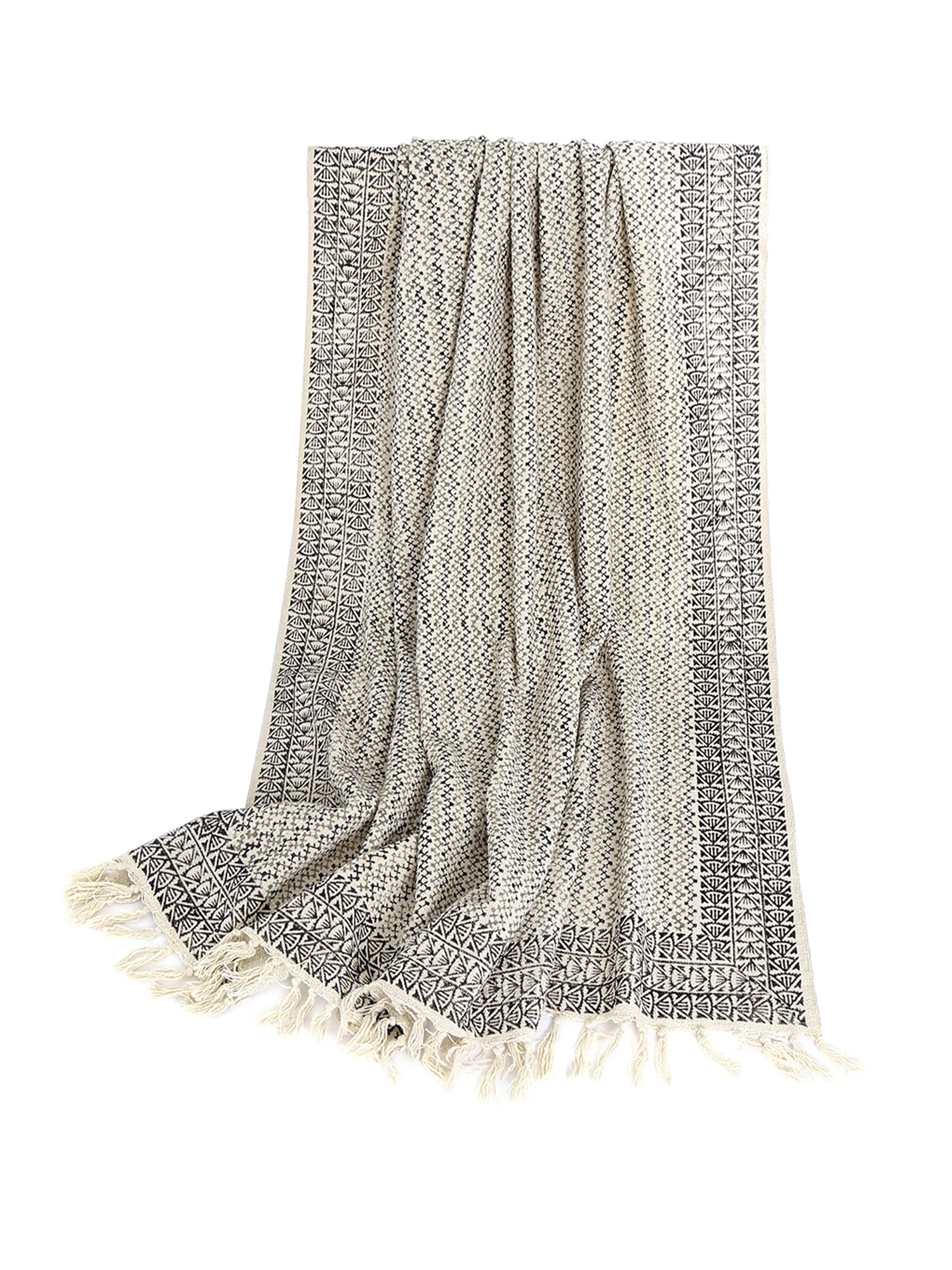 PRE-ORDER Hand-Printed Couch Throw Blanket - Greenwich