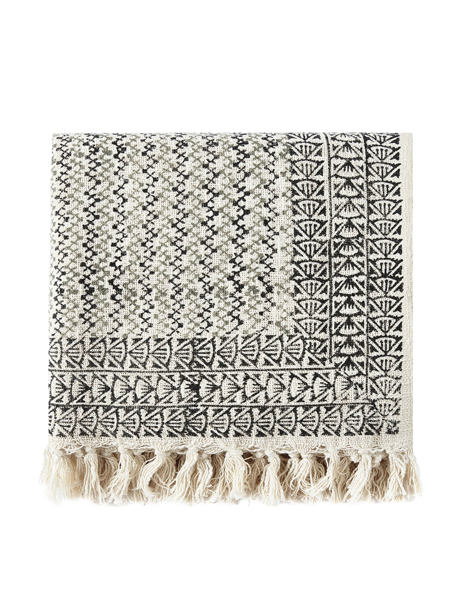 PRE-ORDER Hand-Printed Couch Throw Blanket - Greenwich