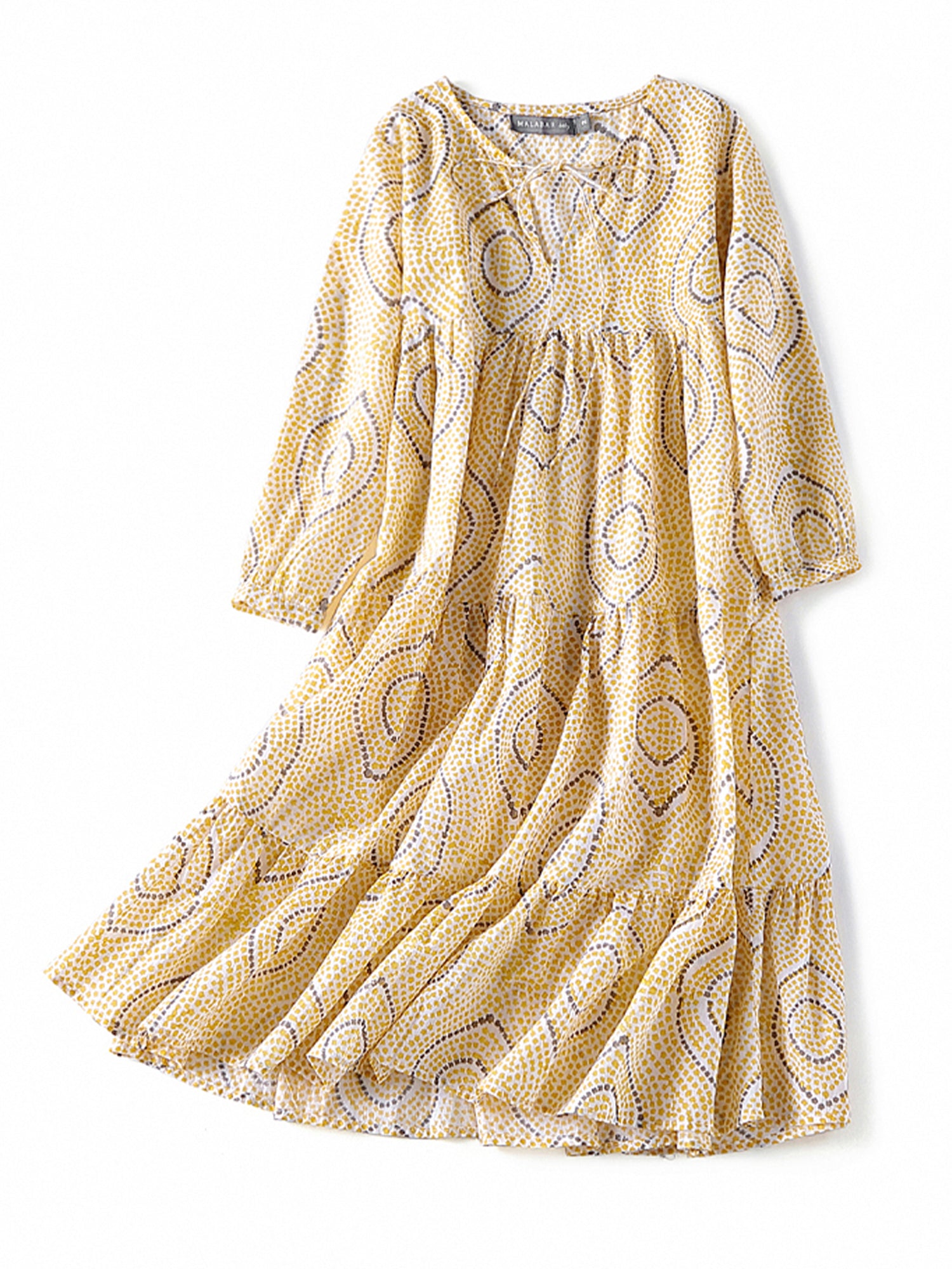 Twinning Set - Block Printed Kaftan Dress - Oia