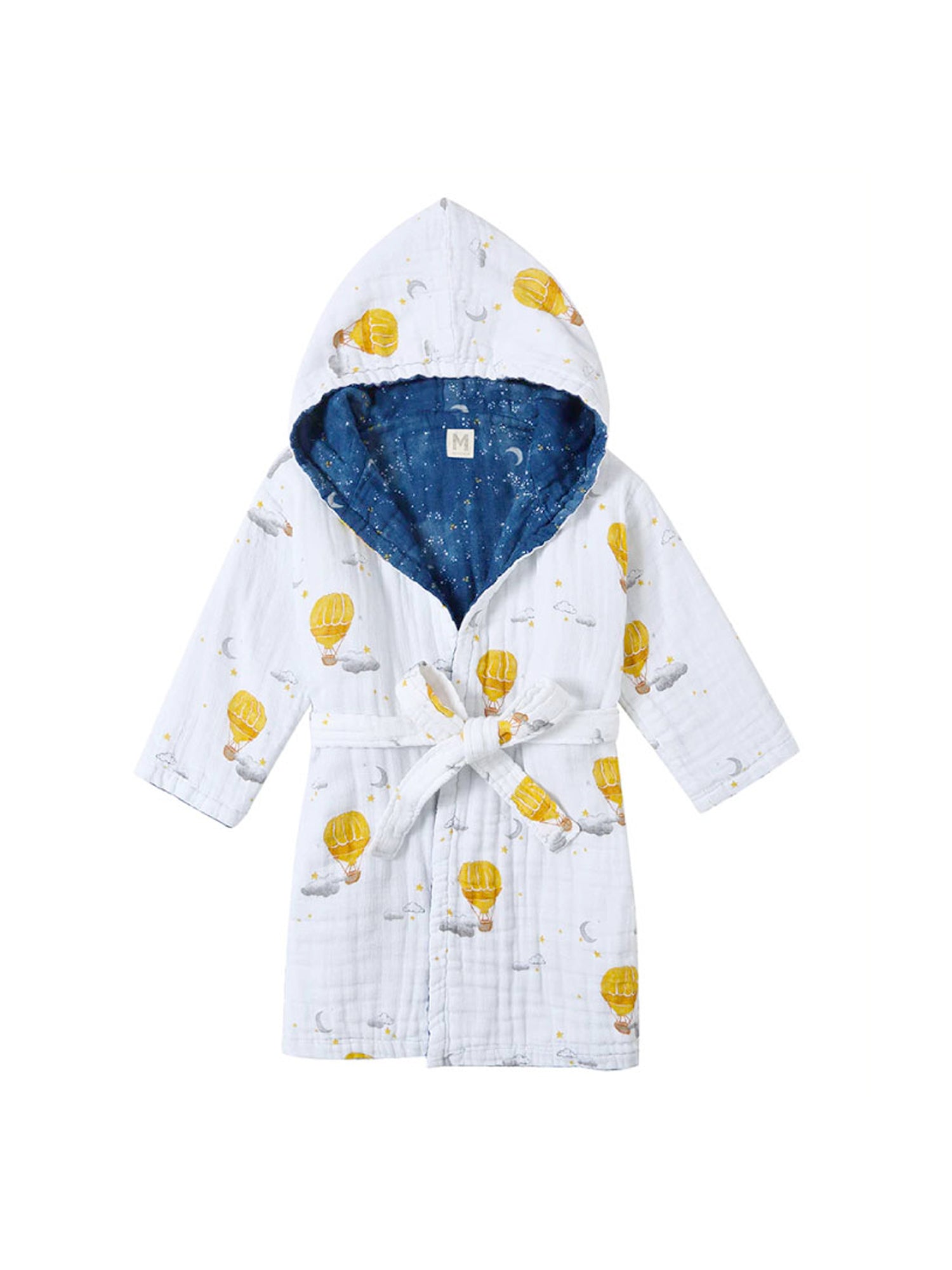 cotton childrens dressing gowns Kids' Dressing Gown Smoking Jacket Robe Pure Cotton Blue White 9