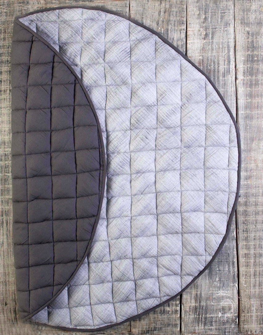 Malabar Baby | Handmade, Block Printed Tumble Mat | Slate Grey