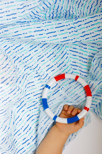 Malabar Baby | Organic Muslin Swaddles | 2 Pack | Shades of Blue