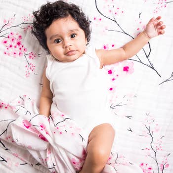 Malabar Baby | Organic Muslin Swaddles | 2 Pack | Cherry Blossom + Pink Rainbow