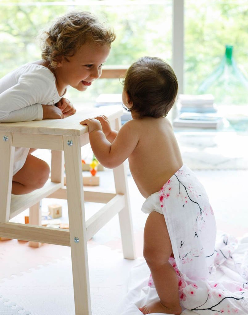 Malabar Baby | Organic Muslin Swaddles | 2 Pack | Cherry Blossom + Pink Rainbow