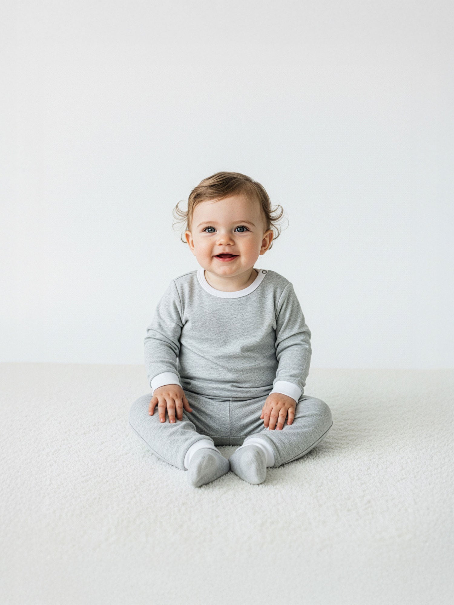 Toddler & Big Kid Cotton Knit PJ Set (Erawan Grey)