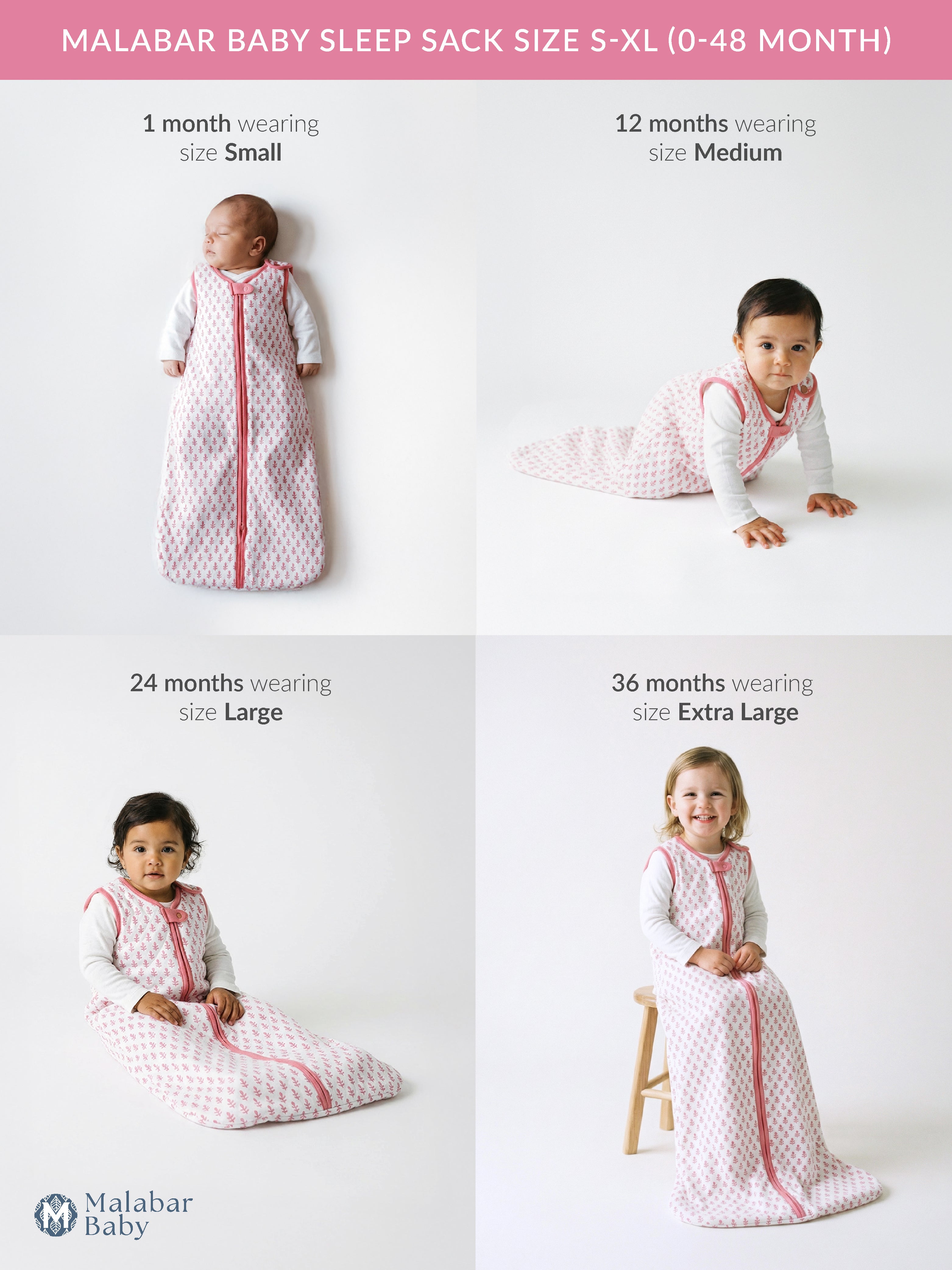 Malabar Baby Sleep Sack TOG 0.6 (Lightweight) - PINK CITY
