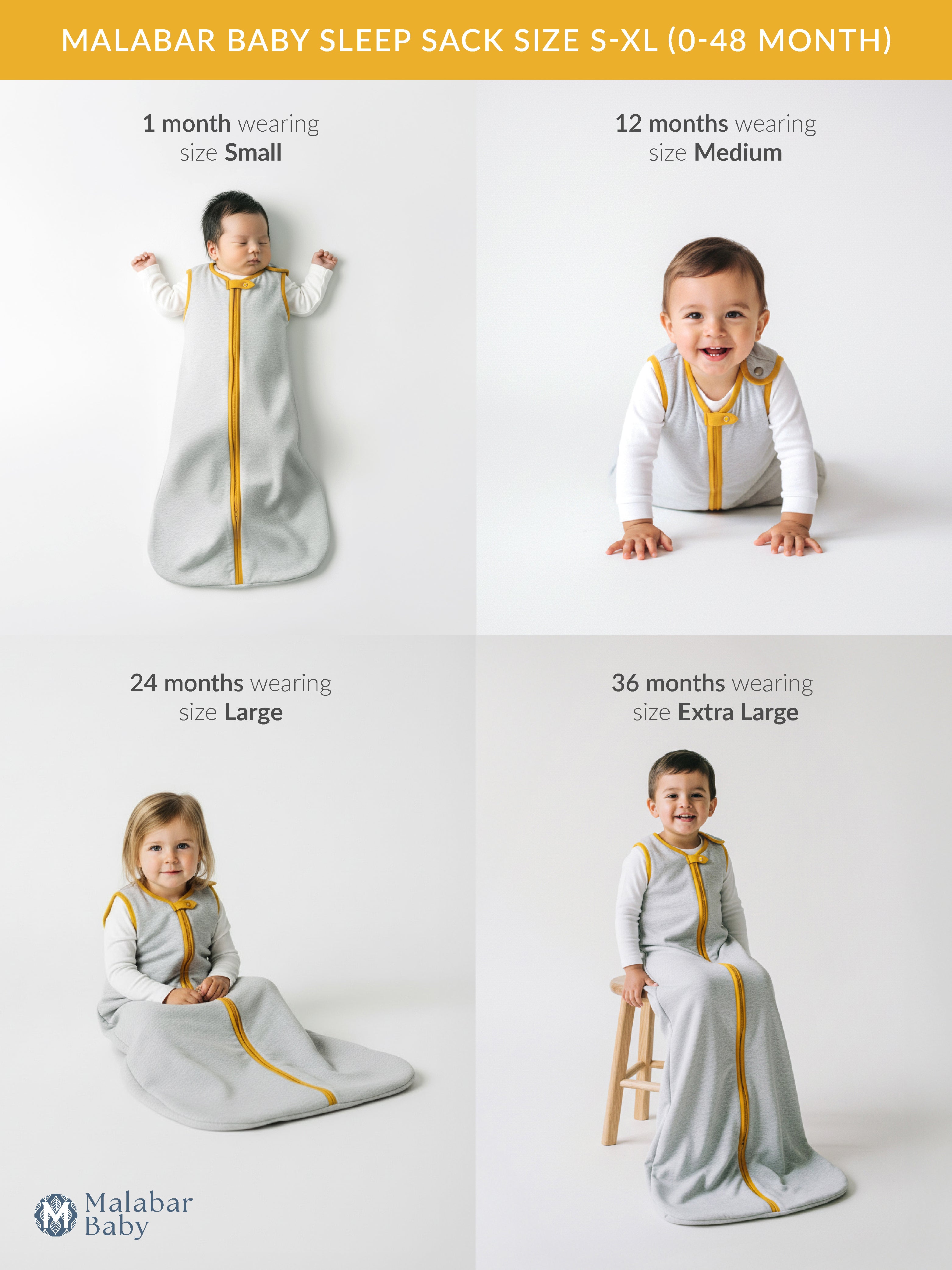 Birth of  child サイズS Malabar Baby Wearable Baby Sleep Bag TOG 0.6 (Lightweight
