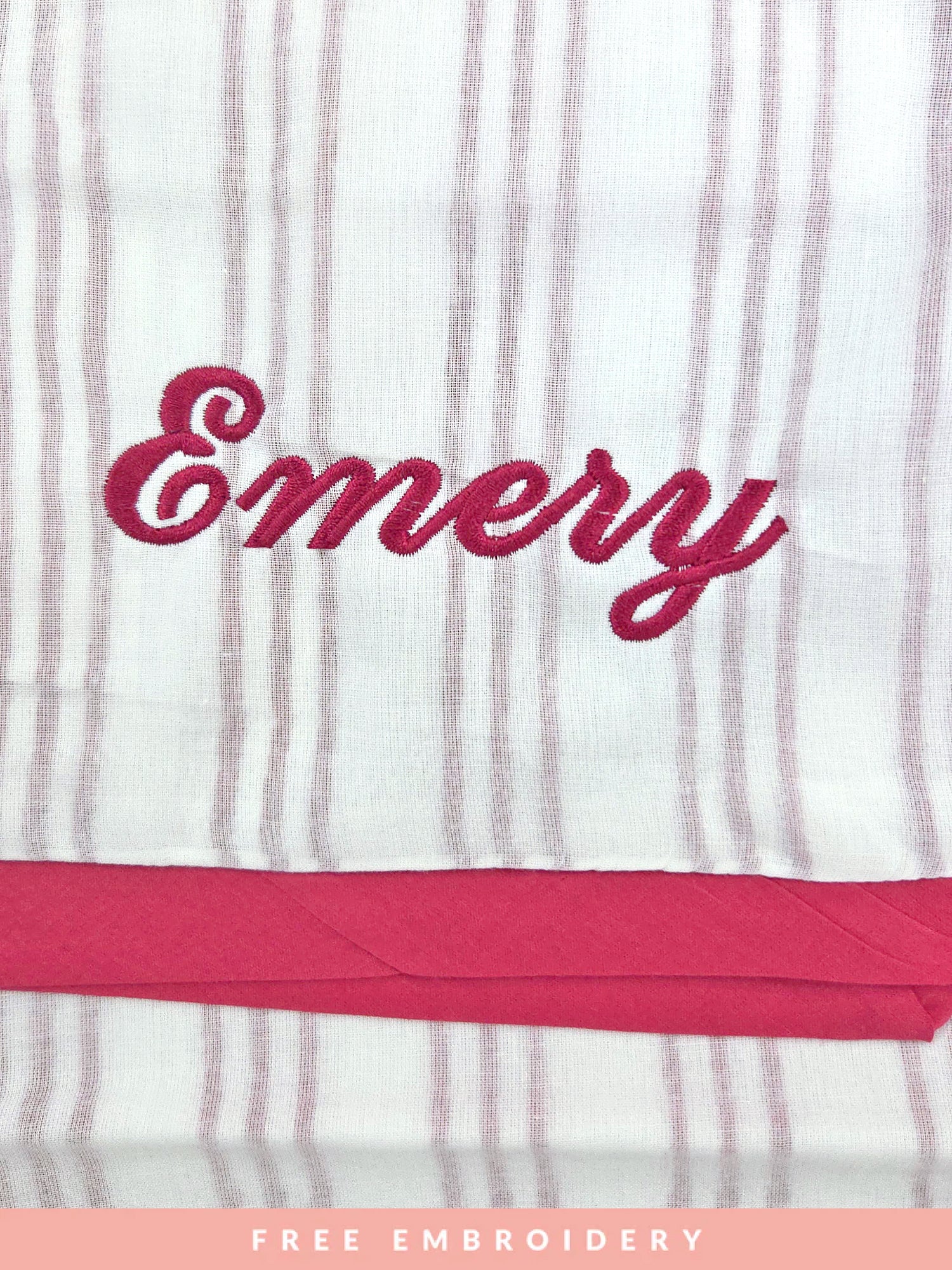 Beautiful block printed lightweight receiving blanket for newborns with free embroidery, crafted from soft and breathable fabric – perfect as a thoughtful baby shower gift or keepsake to cherish for years to come.