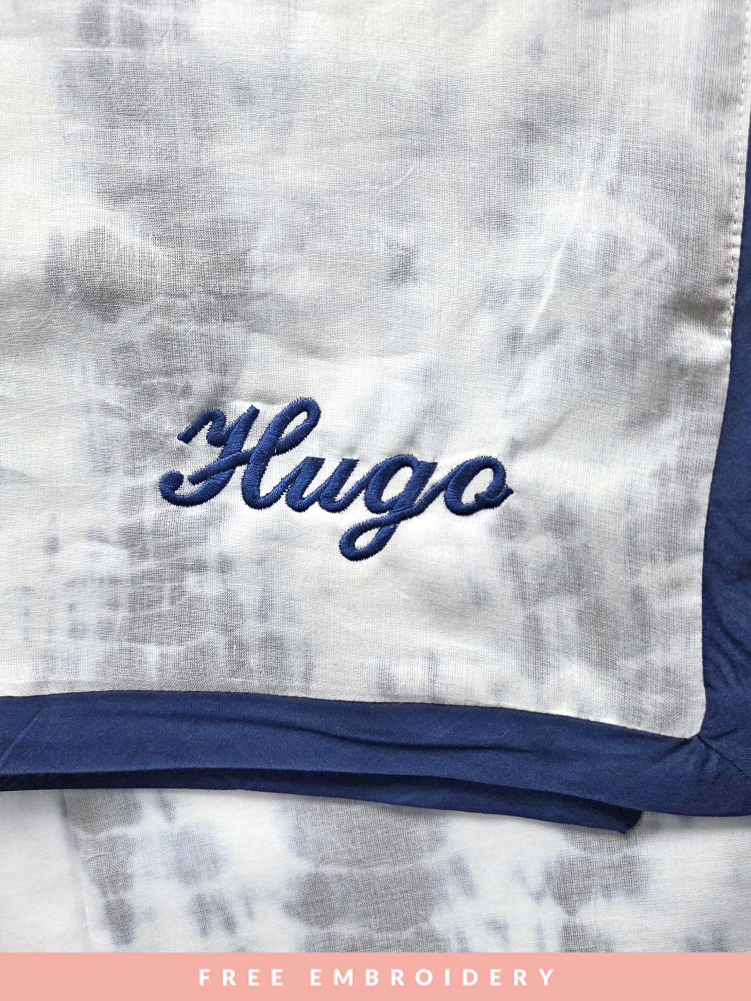 Beautiful block printed lightweight receiving blanket for newborns with free embroidery, crafted from soft and breathable fabric – perfect as a thoughtful baby shower gift or keepsake to cherish for years to come.