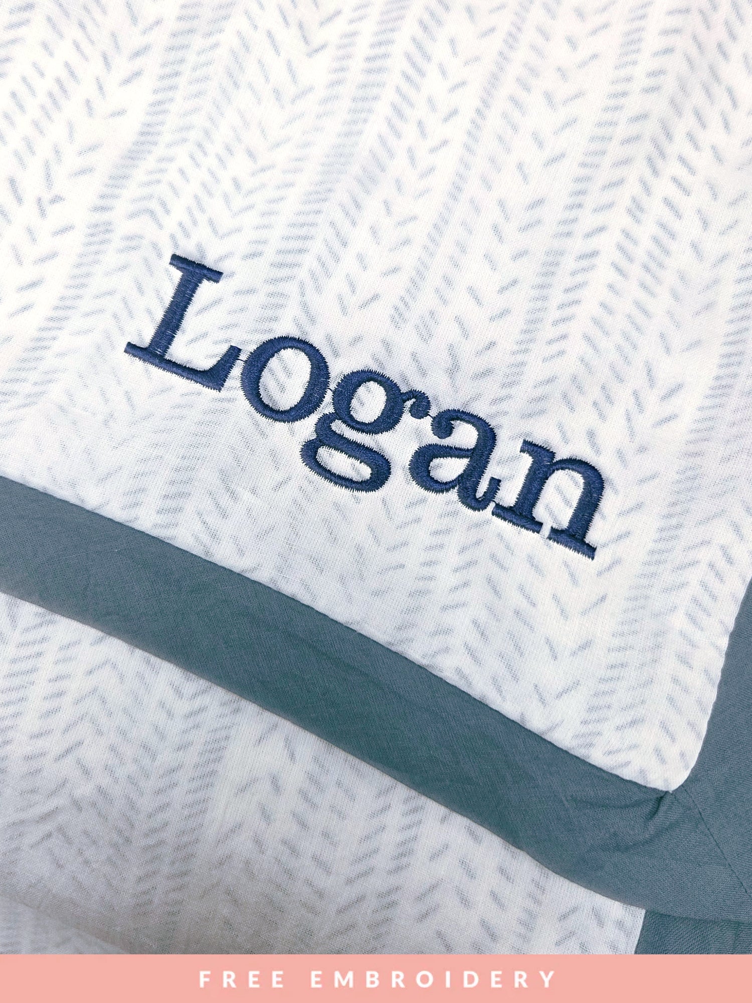Beautiful block printed lightweight receiving blanket for newborns with free embroidery, crafted from soft and breathable fabric – perfect as a thoughtful baby shower gift or keepsake to cherish for years to come.