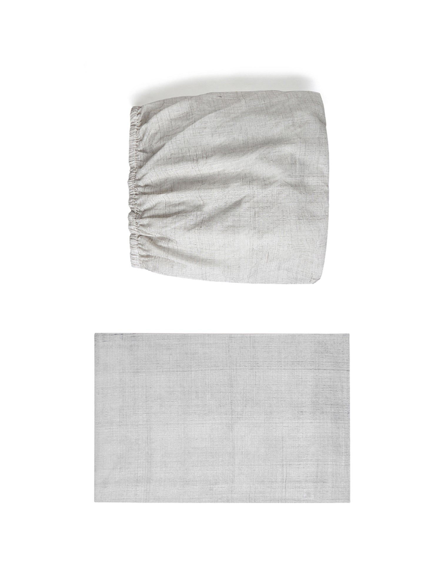 Erawan Grey Brushstroke Fitted Twin Sheet & Pillowcase Set
