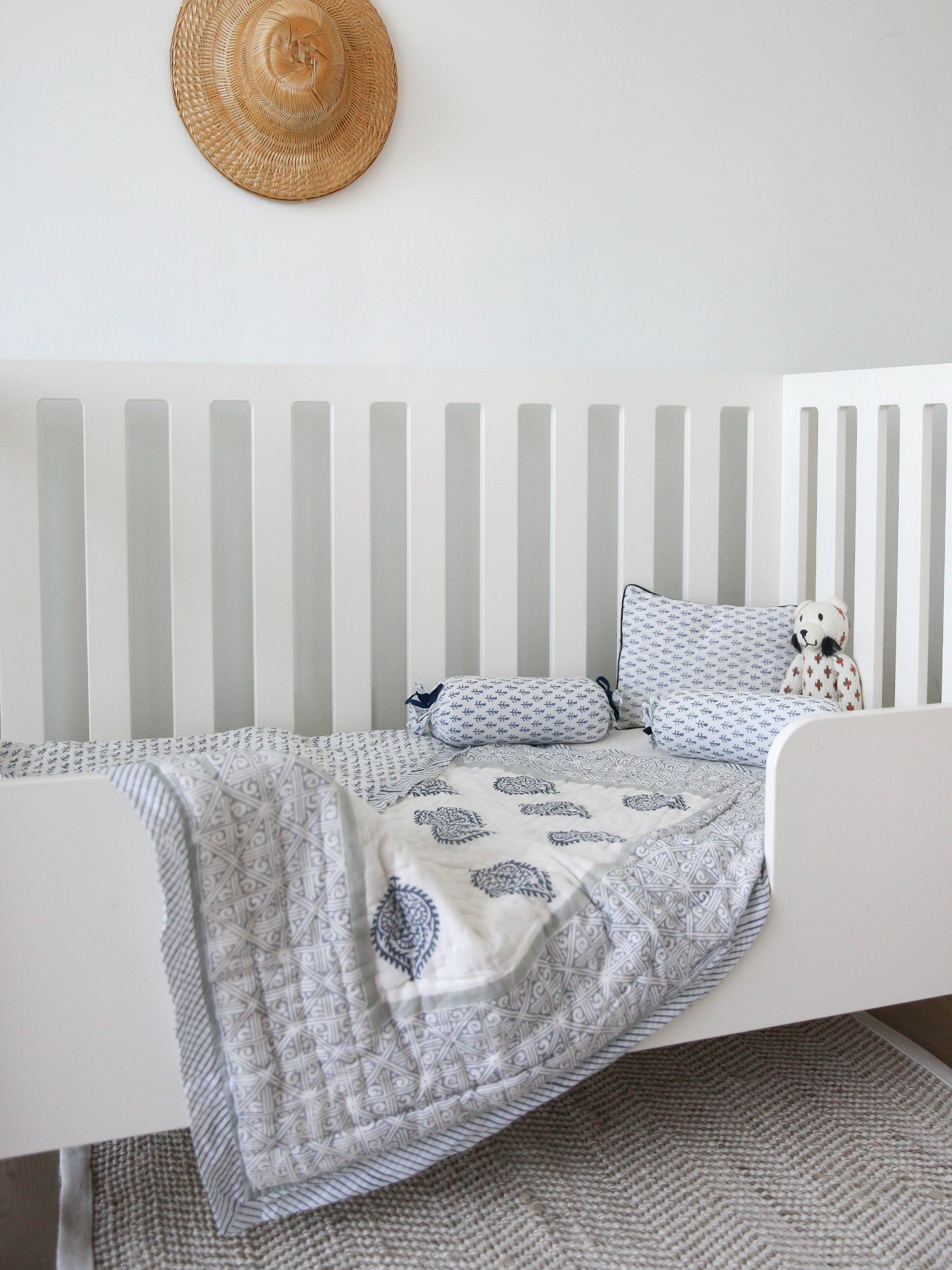 Fort Blue Paisley Gift Set - Going Home Newborn Bed + Bath Gift Set