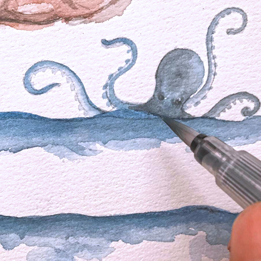 Organic Swaddle Set - Life's A Beach (Under The Sea & Blue Octopus Stripe)