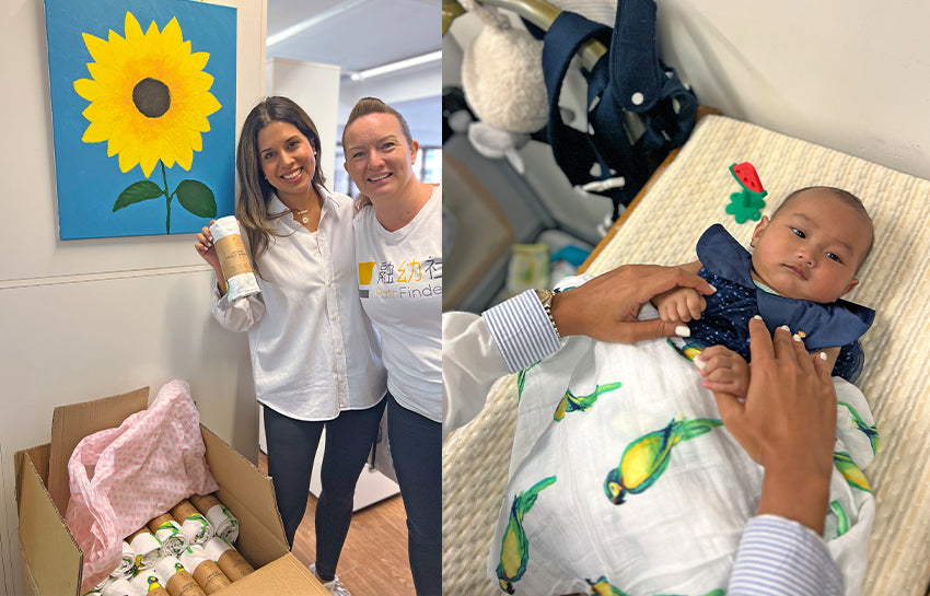Malabar Baby and PathFinders are partnering to empower migrant mothers by providing 100 award-winning organic cotton swaddles.
