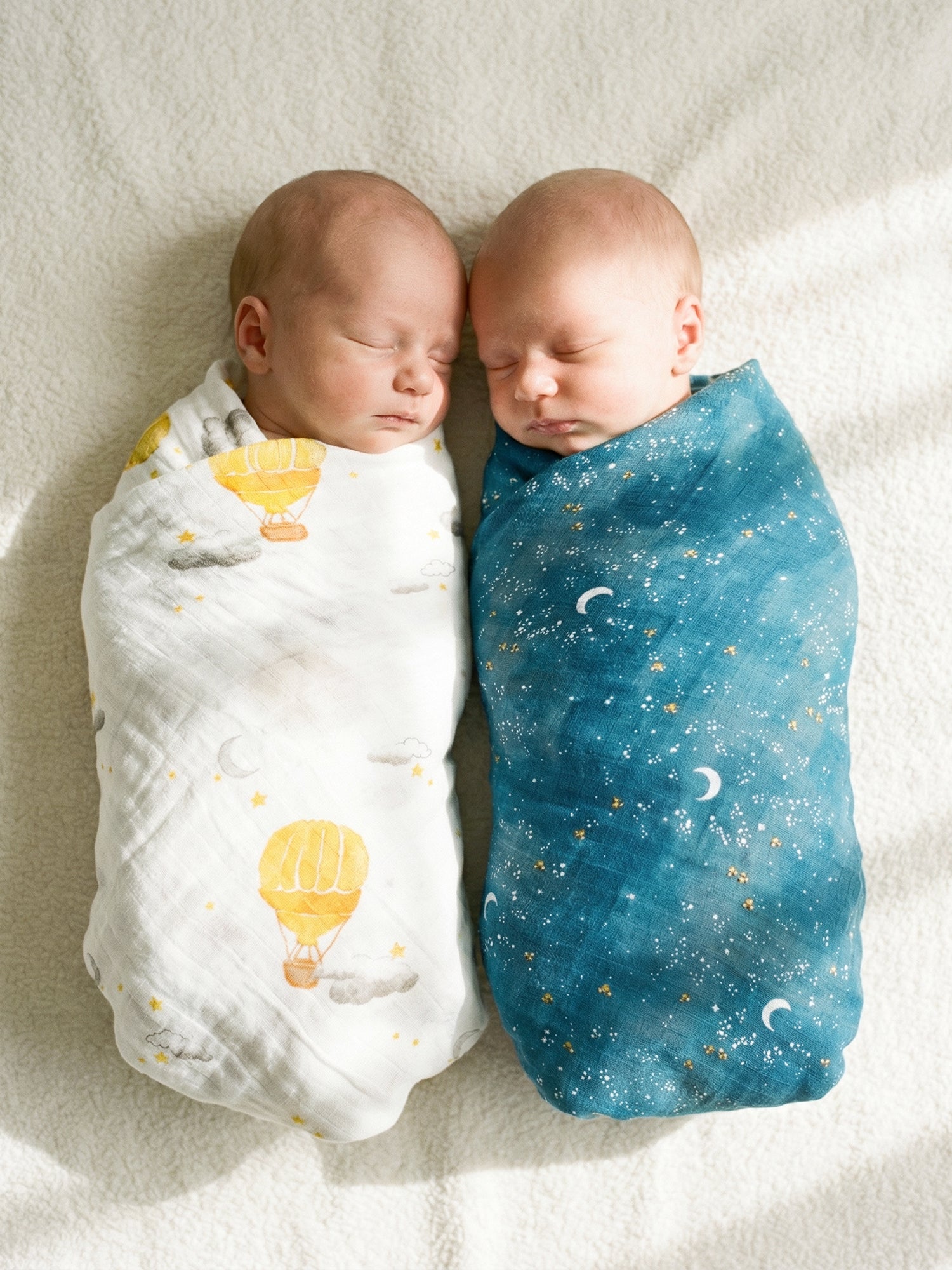 Organic Swaddle Set - Fly Me To The Moon (Starry Night & Hot Air Balloon)