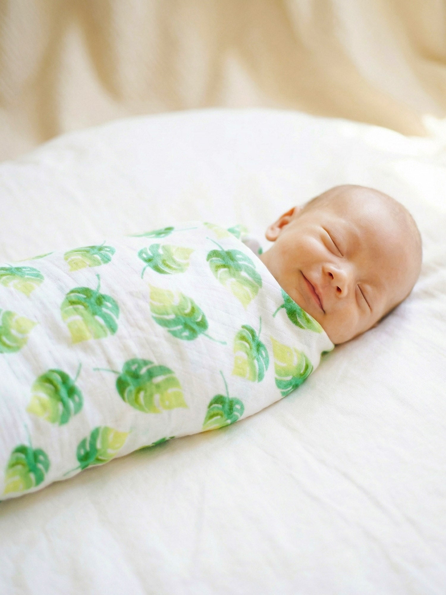 Organic Swaddle Set - Tropical Paradise (Parrot & Leaf)