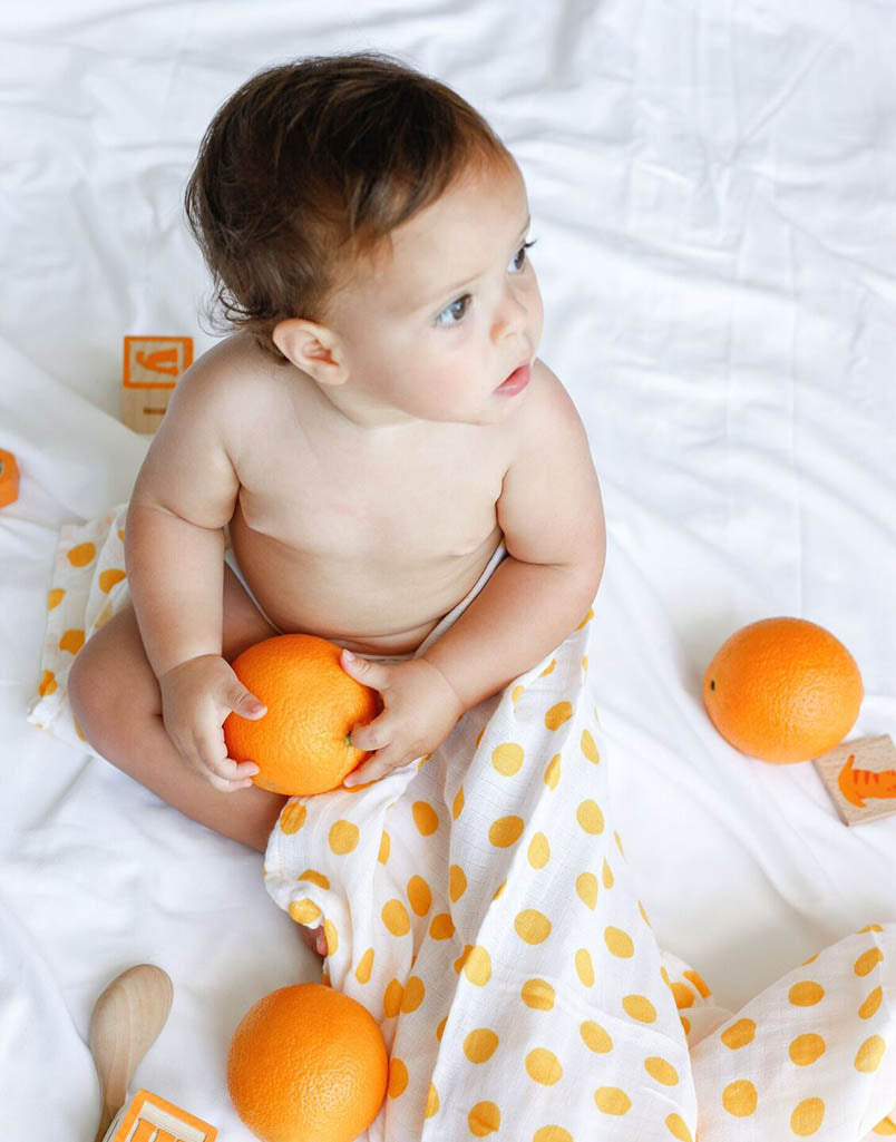 Malabar Baby | Breathable Organic Muslin Swaddle | Saffron Baby Wrap